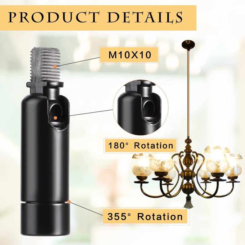 Tondiamo 4 Pcs Black Sloped Ceiling Light Adapter 180 Degree