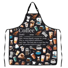 VAMSII Coffee Barista Gifts Coffee Lovers Apron Coffeemaker Gifts Caffeine Lover Gift Coffee Addict Gift Coffee Themed Gifts (CACoffeeApron)