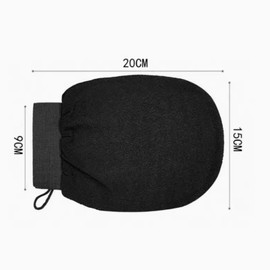 BaraRose あかすり ミトン 垢すりミトン スクラブ ダート 角質除去 バスルーム用手袋 再利用可能 キューティクルケア バス用品 ユニセックス ブラック（2個）