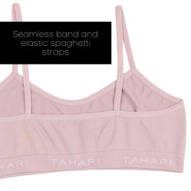 Tahari Girls' 4-Pack Seamless Bralette Set, Sepia Rose