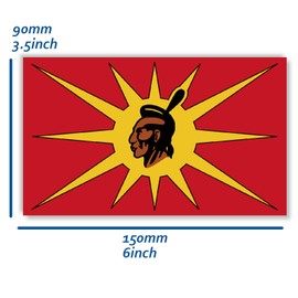 5 PCS Mohawk Warriors Flag Sticker,6x3.5 In Native Mohawks Society Indigenous Decal,Large Banner Decor For Car Bumper Window Laptop