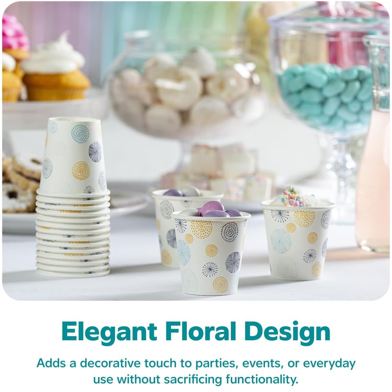 GUSTO [3 oz. - 100 Count Small Paper Cups, Disposable