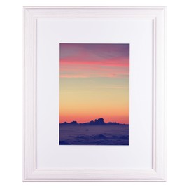 Craig Frames Wiltshire 236 Simple Hardwood Picture Frame with Single White Mat, Displays a 5 x 7 Inch Print with The Mat or 8 x 10 Inch Without The Mat,