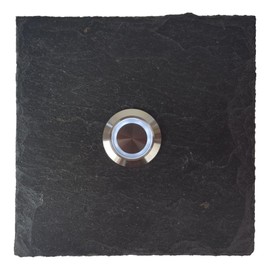 laser-diele Doorbells - Slate Bell Sign - Front Doorbell - Illuminated Doorbell - with LED - 100 x 100 mm - Blank