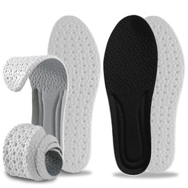 Memory foam insoles for men and women, 2 pairs of super soft insoles, memory foam, breathable replacement sports insoles for trainers (EU 40-42, black + grey)