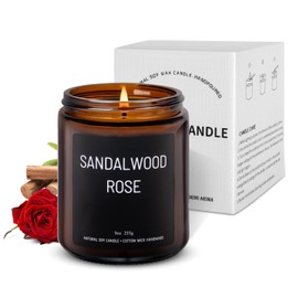 LumiSpace Sandalwood & Rose Scented Candles for Home Scented Aromatherapy Candles, Hand-Poured, 9 OZ, 50H Clean Burn,Soy Wax Candle Gift Set for Women Men