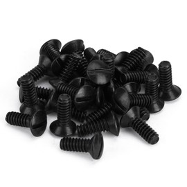 Henne Bery 3/8" Long 6-32 Thread, Oval Head Milled Slot Replacement Wall Plate Screws, 30 Pack, Black