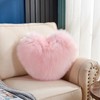 Heart Pillow, Soft Fluffy Long Plush Love Throw Pillow Decorative