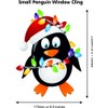 Christmas Penguin High Quality Double-Sided Window Cling with 20 Snowflakes