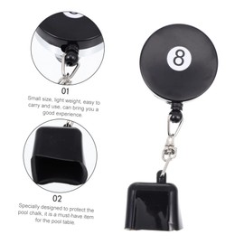 Gatuida Retractable Pool Chalk Holder Durable Rubber Cue Chalk Tip Accessory for Billiard Players Lightweight Portable Design for and Use