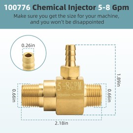 5-8 GPM Chemical Injector for Pressure Washer #100776 (2 Pack)