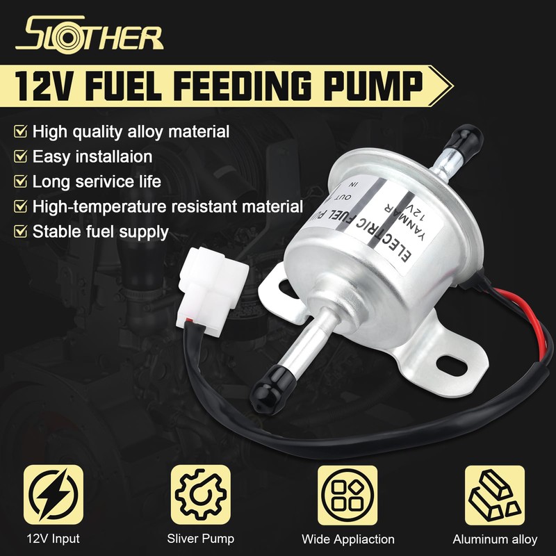 12V Electric Fuel Feed Pump 129612-52100 Replacement for Yanmar 4TNV88