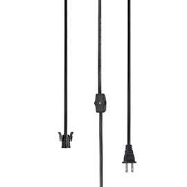 Aspen Creative 21008-21 Candelabra Base Snap-in Socket Kit with Black Phenolic Socket and 6 feet of Black Cord and On/Off Rotary Switch