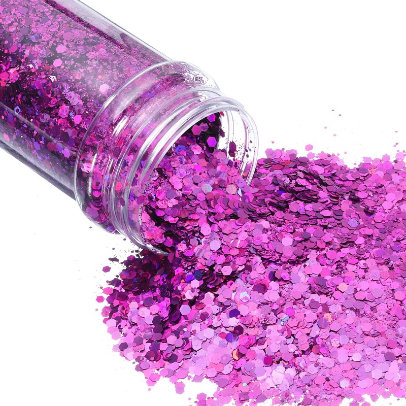 QUARKZMAN Holographic Coarse Glitter 3.5 oz/100 g Laser Purple Holographic