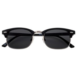 meigan 7992-03 Men's Sunglasses, Retro, Stylish, Salmont, Clubmaster Design, Wellington UV400, UV Protection, Stylish, Gradient Lens, Durable, Hard Coat, M. Silver.BK/Smoke