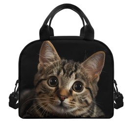 Showudesigns Cute Cat Lunch Bags for Women Kids Insulated Lunch Box Reusable Lunch Tote Bag with Adjustable Shoulder Strap Thermal Meal Tote Kit Students School Picnic Travel Office