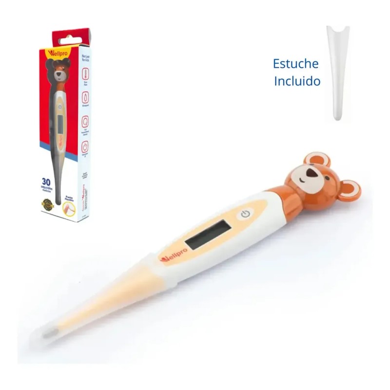 Termómetro Digital A Prueba De Agua Pediátrico Osito Wellpro Osito