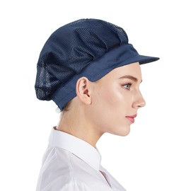 Nanxson CF9061 Unisex Chef's Hat Work Hat Mesh Dust Hat Hair Net Pack of 3, navy