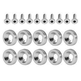 titular de la placa de matrícula, Modificación del automóvil Perno de junta M6 Tornillo de decoración del marco de la placa de matrícula(Plata)
