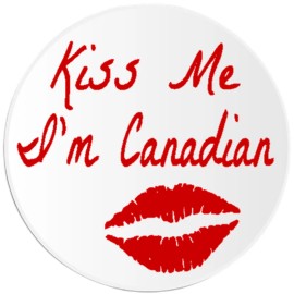 Kiwi Gifts Kiss Me I'm Canadian - 25 Pack Circle Stickers 3 Inch - Canada Pride