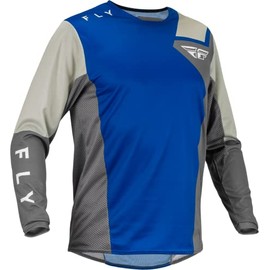 Fly Racing 2023 Adult Kinetic Jet Jersey (Blue/Grey/White, Large)