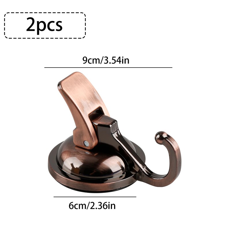 Thyonta 2PCS Wall-Mounted Vacuum Suction Cup Hooks Powerful No-Punch Vacuum