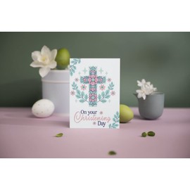 Christening Cards, Christening wishes, Christening Cards for parents, (Cross - on your christening day)