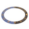 Ceramic Watch Bezel Insert 38mm Blue Black Base Gold Digit