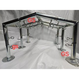Canopy fittings kit 6 Leg Canopy Low Peak 10x20 Fittings Set 3/4'' Carport Frame Shed Tent 102Degree
