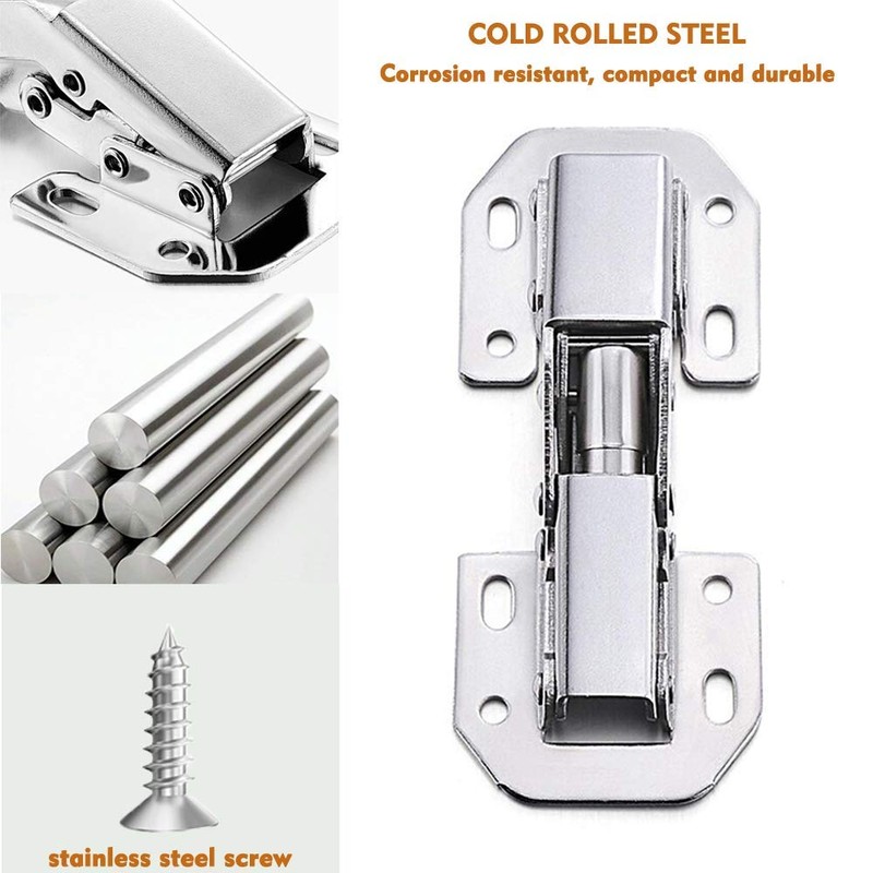 REDYA 20-Pack Hidden Hinges for Cabinet Doors Frameless Cabinet Hinges