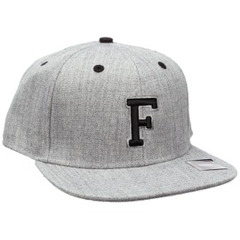 MSTRDS Unisex_Adult Letter Snapback F Baseball Cap, F Heather Grey, L