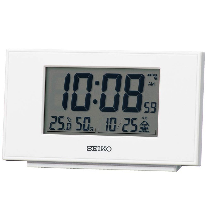 Seiko Clock SQ790W Table Clock, White Pearl, Body Size: 3.1