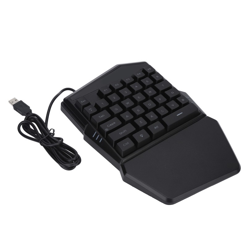 One Handed Gaming Keyboard USB Wired RGB Backlit 35 Keys
