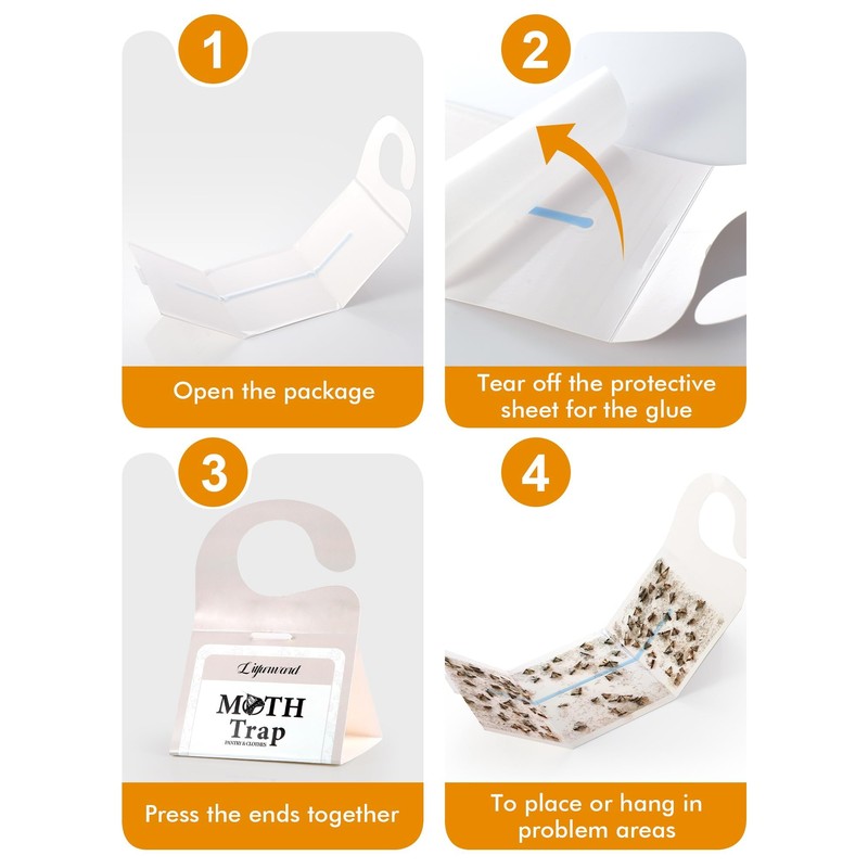 Pantry Moth Traps - Extra Strength Hanging Clothes Clothing Moth