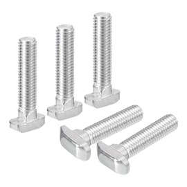 QUARKZMAN Pack of 10 T-slot bolts, M8 x 40 mm hammer head bolts, T-bolt insertion bolts for 4040 series, T-slot aluminium extruded profile, 304 stainless steel, silver