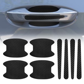 Rislobx 8 Pcs Reflective Car Door Handle Sticker, PVC Car Door Cup Protector, Universal Auto Door Handle Protective Film, Anti-Scratches Car Stickers for Most Cars, SUV and Vans (Blue)