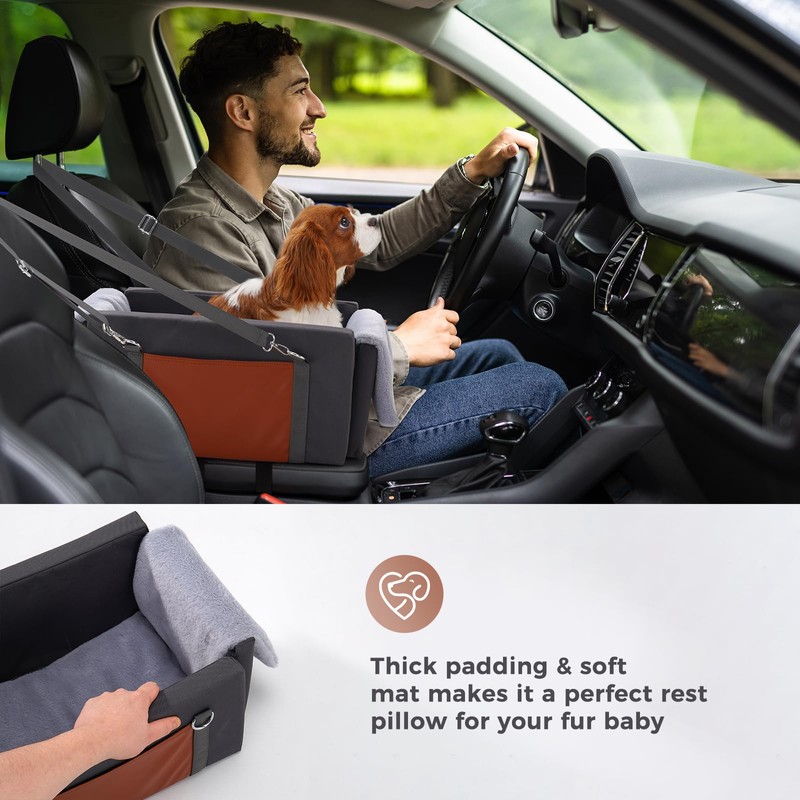 Avont Center Console Dog Car Seat, Armrest Middle Console Booster