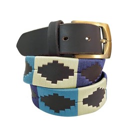 Carlos Diaz Mens Womens Premium Unisex Brown Leather Embroidered Designer Polo Belt (105 cm/ 40-42 Inches)