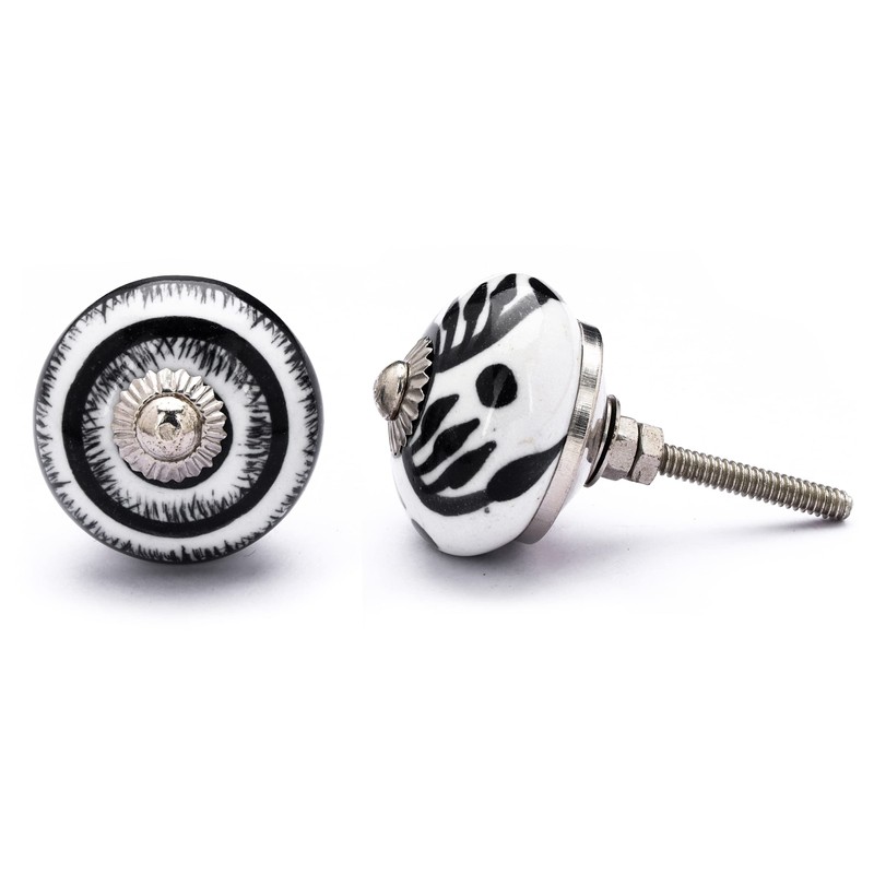 NAQSH Ceramic Cabinet Knobs Handmade Round Kitchen Cabinets Drawers Knob
