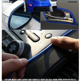LED LIGHT 3D Blue DIY Automobile Car motor Interior Exterior Decoration Moulding Trim Strip line Sticker Blue (Blue)