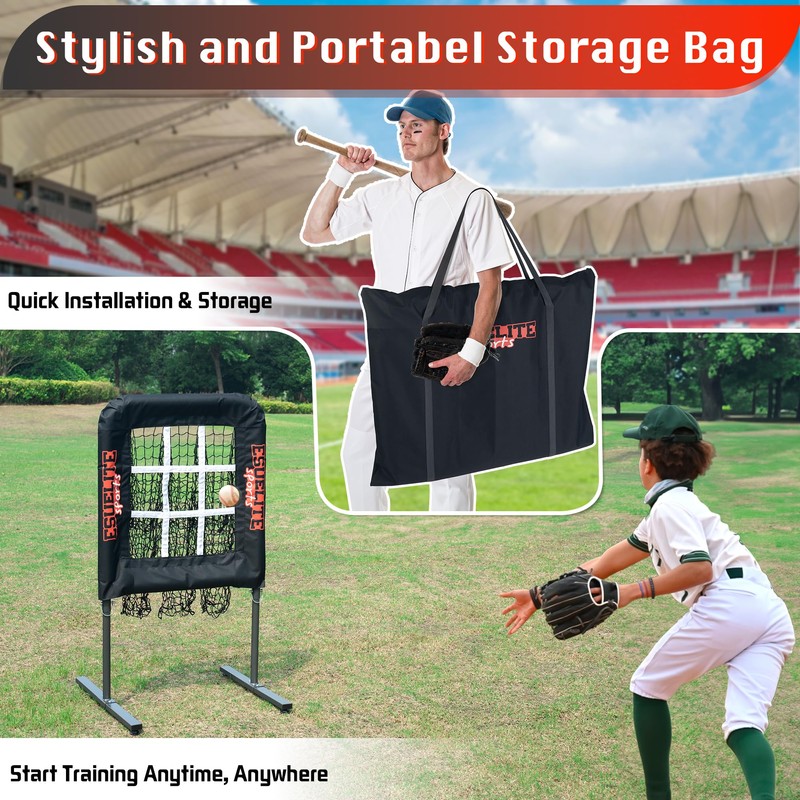 9 Hole Pitching Net with Strike Zone, Baseball Pitching Target,