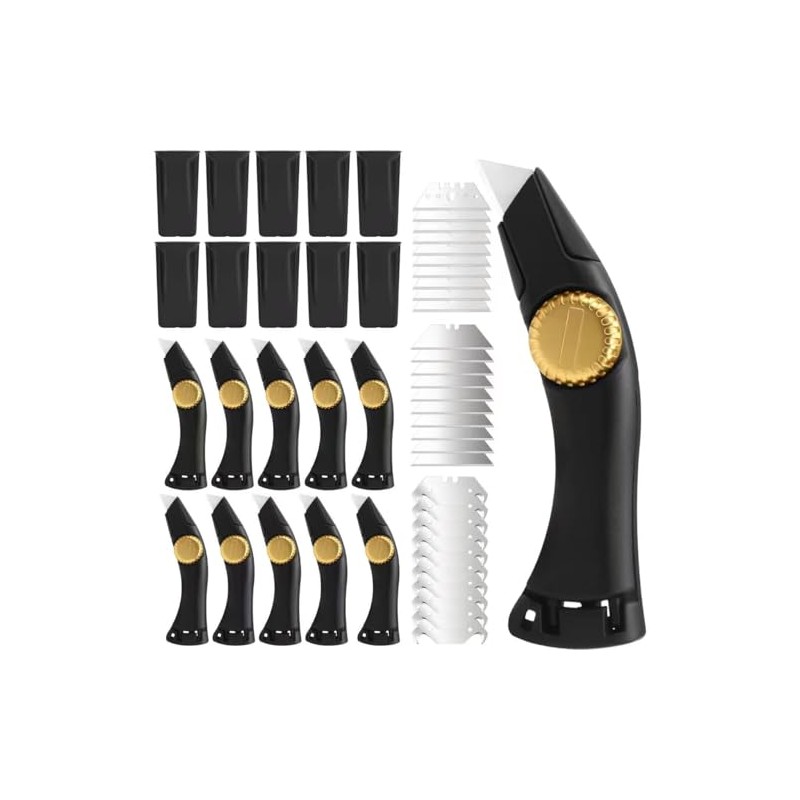 Lizenoz 10PCS Black Fixed Blade Roofing Knife, Heavy Duty Utility