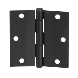 Ilyapa 18 Pack of Door Hinges Black - 3 ½ x 3 ½ Inch Square Interior Hinges for Doors