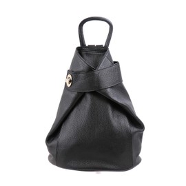 SH Leder Pamela G2517 Lightweight Genuine Leather Women's Backpack City Backpack Daypack in Grained Cowhide Leather 29 x 34 cm, black, Medium