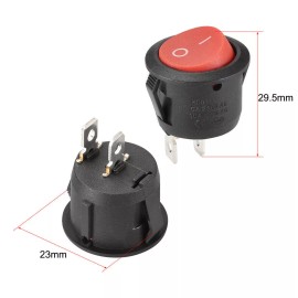 Unbranded/Generic 2x SPDT On/Off Red Round Rocker Switch Circle Car/Truck/Boat 12V DC AC 125V/250V