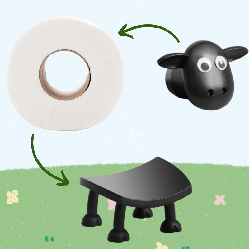 Sheep Toilet Paper Holder for Bathroom Decor, Sheeps Toilet Roll
