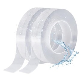 Reutilizable Nano Tape, 2 rollos 5M Nano Cinta Adhesiva de Doble Cara Lavable Sin Rastros, Almohadillas de Gel Antideslizantes, para Pared, Cocina, Alfombra, Fijación de Fotos