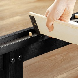 Mellow Naturalista Classic 16 Inch Solid Wood Platform Bed with Wooden Slats, Black, Queen