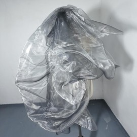 Two Tone Sheer Organza Fabric Iridescent -3.3 Yard Long,59-Inch Wide - for DIY,Sewing Crafts,Wedding & Party Decorations,Tulle,Gauze,Fabric Decorative Edge,Handicraft Enthusiasts（Lcy Light Gray）