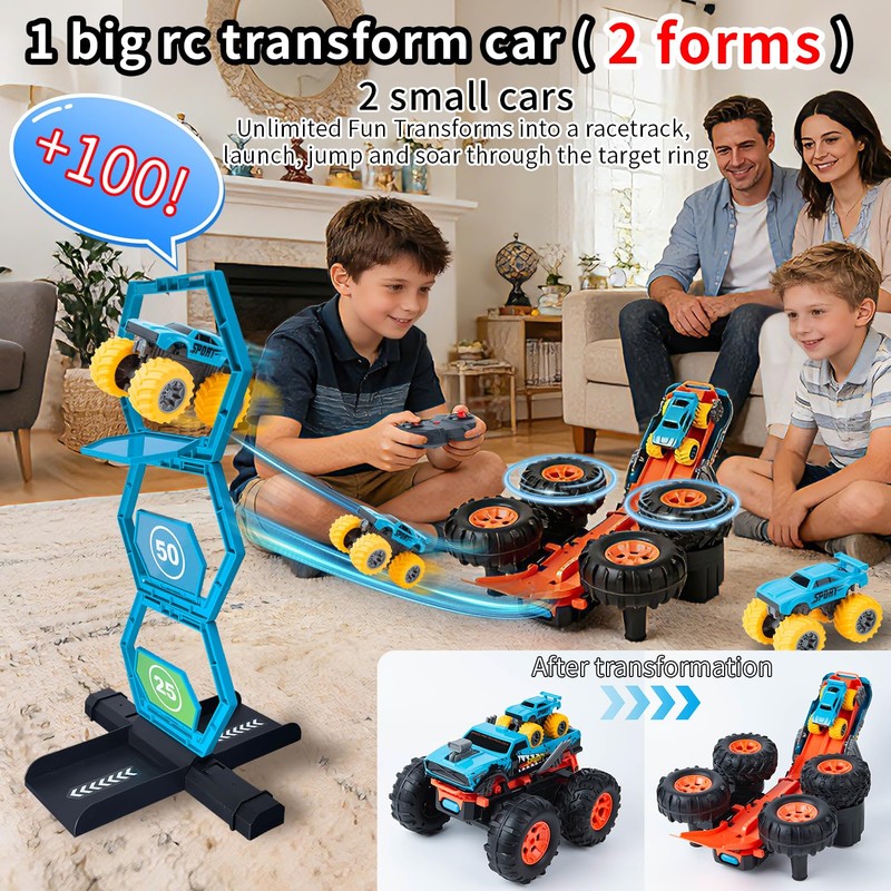 2 in 1 Transform RC Monster Truck with Mini Car